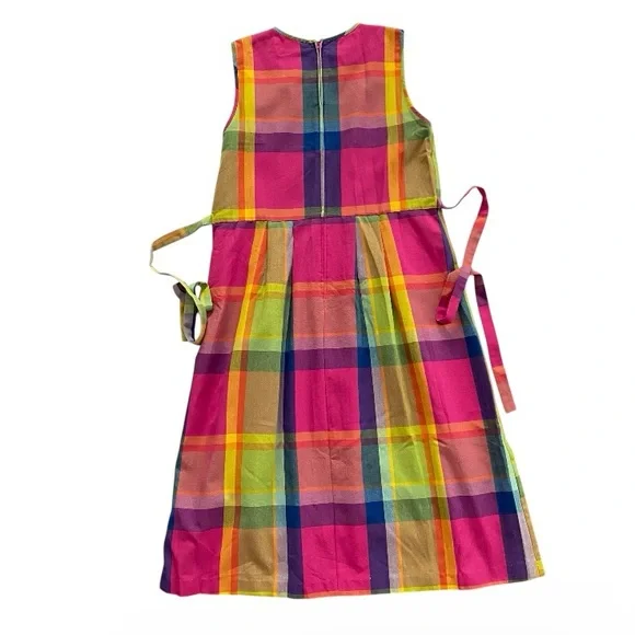 Vintage J.B.S Linen Blend Colorful Midi Dress 14, fits like 10 Pink - Picture 7 of 11